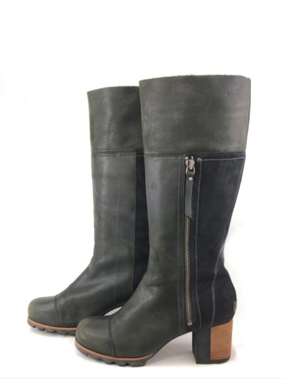 Sorel Addington Tall Black Leather Boots 8 - Picture 2 of 5